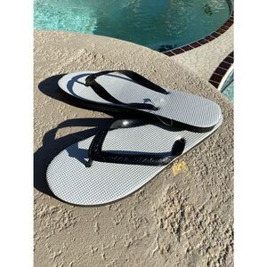 Mens Black Flip Flops Brand New Size Large ~ 10.5